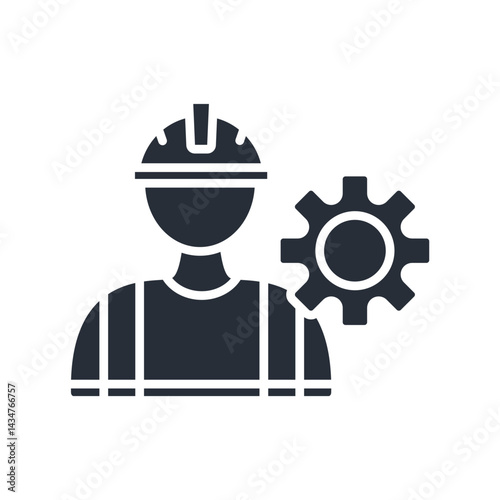 worker icons isolated on White Background. Flat style design
