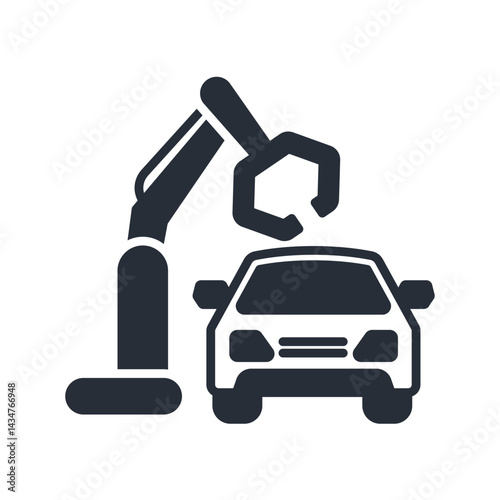 car assembly icons isolated on White Background. Flat style design