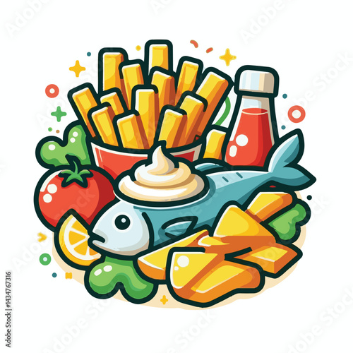meal, fish, chips, food, lunch, cuisine, fried, dinner, english, crispy, british, fresh, unhealthy, cod, traditional, background, seafood, dish, fillet, lemon, batter, delicious, takeaway, fish and ch