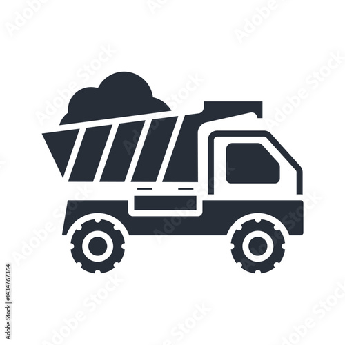 dumper truck icons isolated on White Background. Flat style design