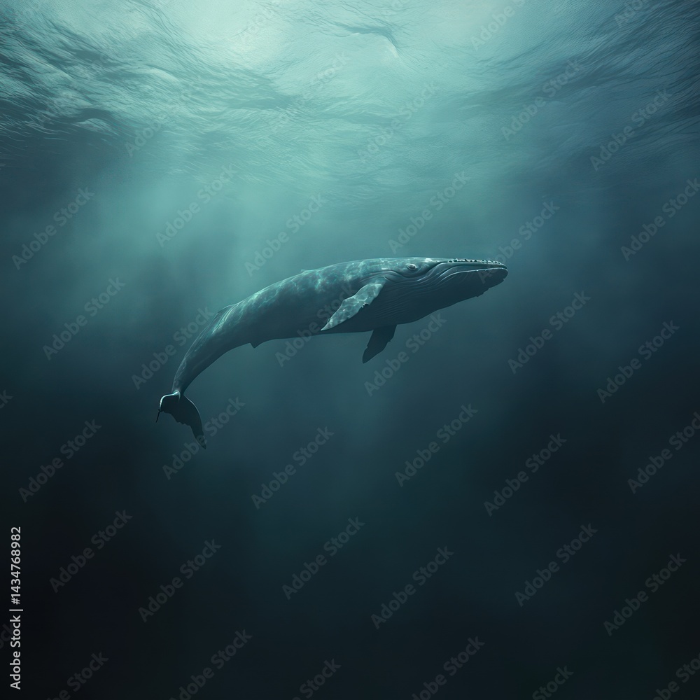 Fototapeta premium Whale ocean underwater image