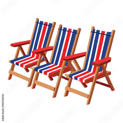 American lawn chairs set  isolated on white background