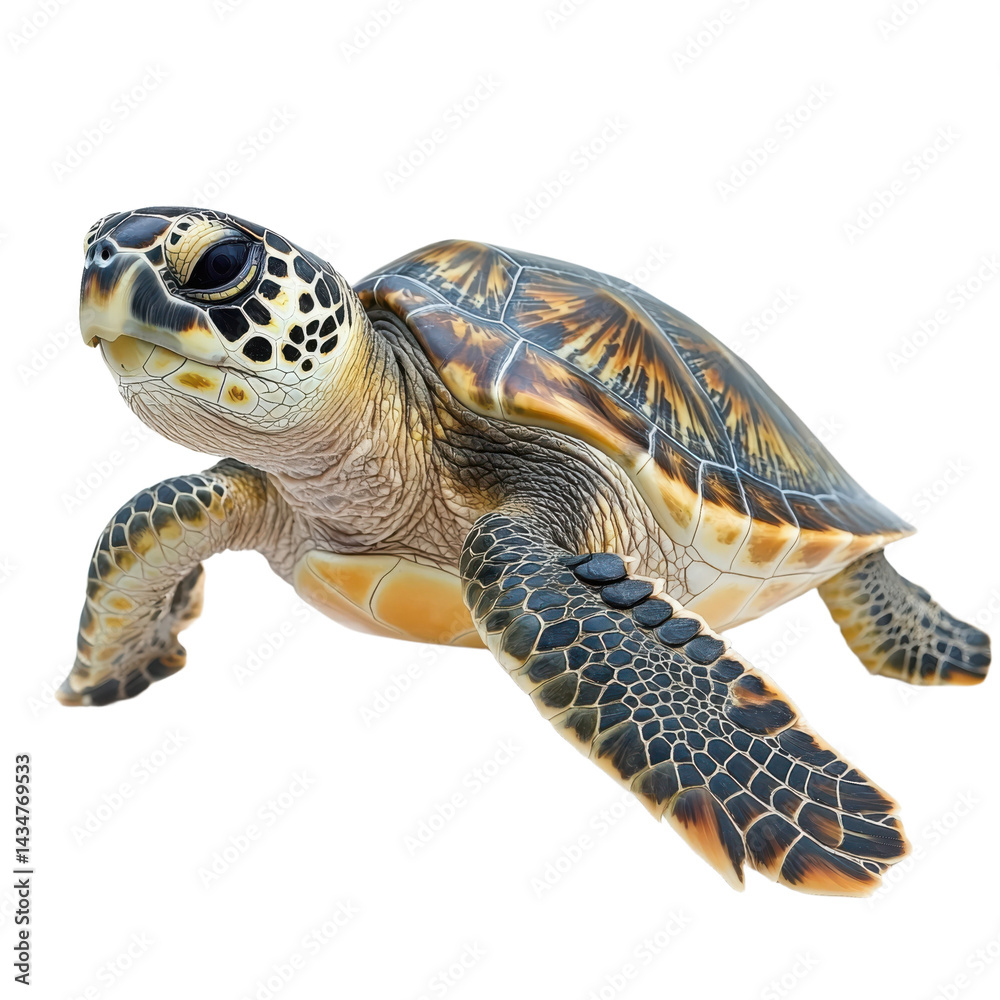 Fototapeta premium A sea turtle isolated on transparent background