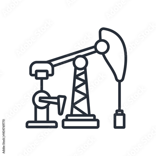 oil pump jack icons isolated on White Background. Flat style design