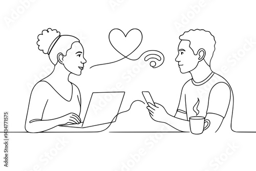 Namoro online, comunicação pela internet, site de namoro, comunicação virtual, casal de brasileiros

