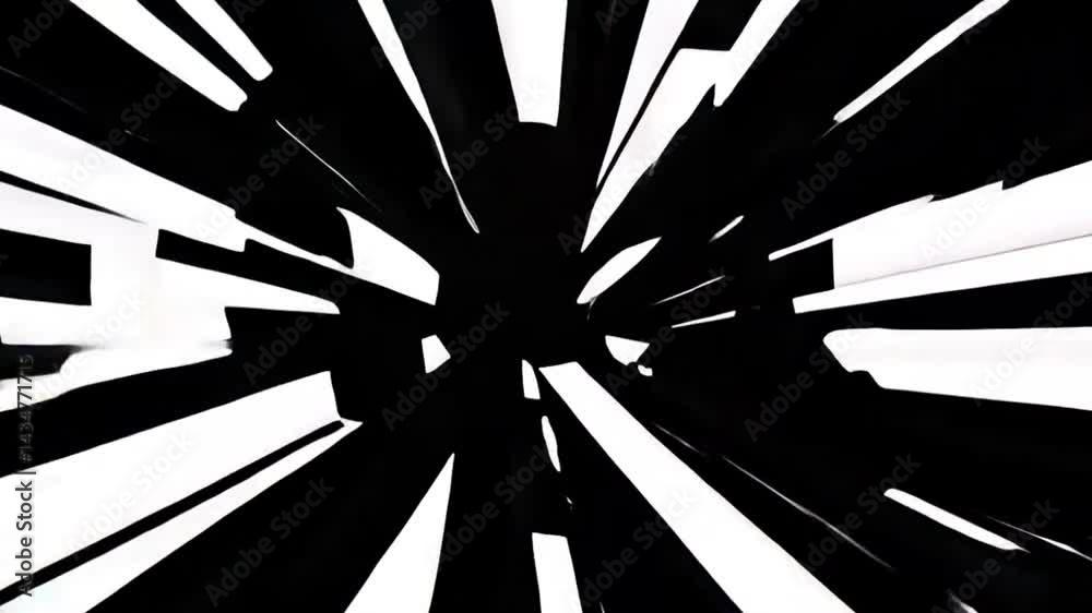 top-down black-and-white emphasis lines animation with random motion for high-impact visual effects