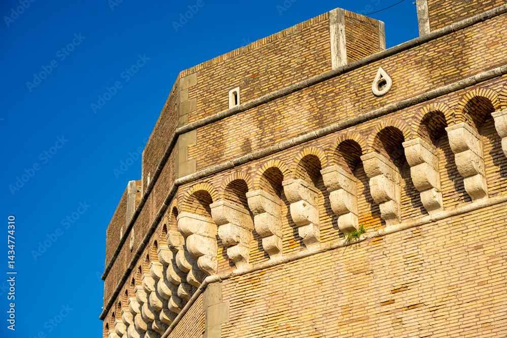 Castel Sant'Angelo, also known as Mausoleum of Hadrian, is a towering rotunda in Parco Adriano, Rome, Italy. It was initially commissioned by the Roman Emperor Hadrian as a mausoleum for himself and h