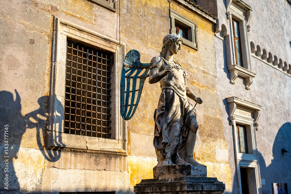Castel Sant'Angelo, also known as Mausoleum of Hadrian, is a towering rotunda in Parco Adriano, Rome, Italy. It was initially commissioned by the Roman Emperor Hadrian as a mausoleum for himself and h