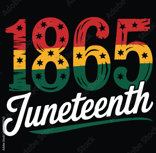 Juneteenth freedom day illustration celebrates emancipation and african american heritage with festive typography