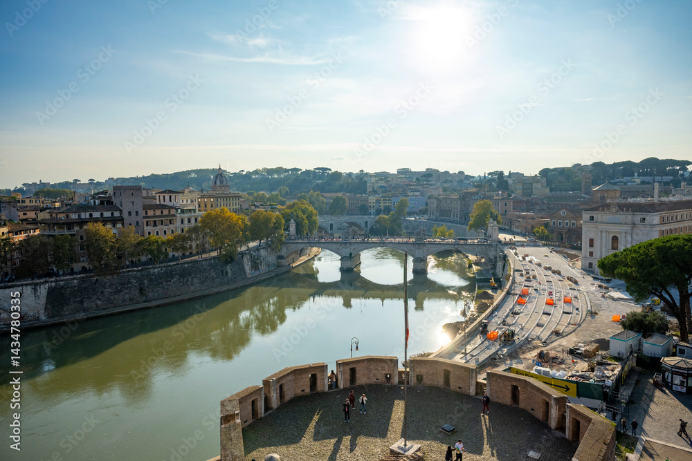Ponte Sisto is a bridge in Rome's historic centre, spanning the river Tiber. It connects Via dei Pettinari in the Rione of Regola to Piazza Trilussa in Trastevere