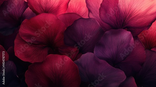 Elegant arrangement of rich red and purple flower petals, perfect for romantic themes.