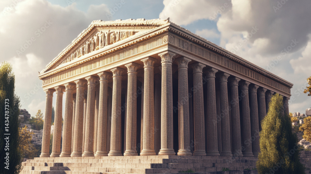 Fototapeta premium Ancient Greek Building Generative AI.