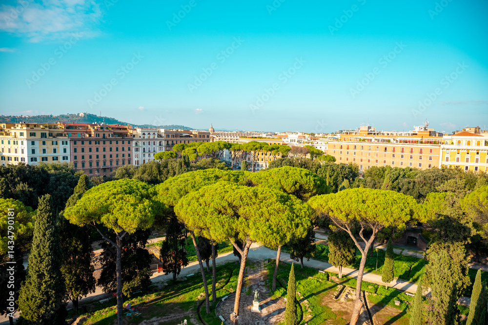 Castel Sant'Angelo, also known as Mausoleum of Hadrian, is a towering rotunda in Parco Adriano, Rome, Italy. It was initially commissioned by the Roman Emperor Hadrian as a mausoleum for himself and h