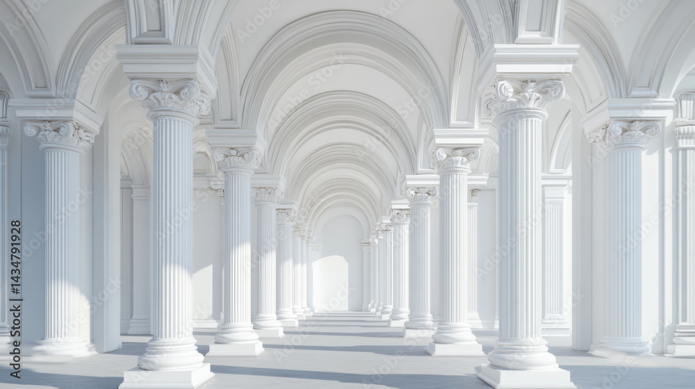 colonnade arch classical architecture 3d rendering white. colonnade arch classical architecture 3d rendering white.