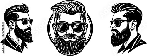 Stylish Bearded Men with Sunglasses