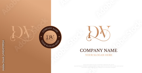 Initial DV Logo Design Vector 