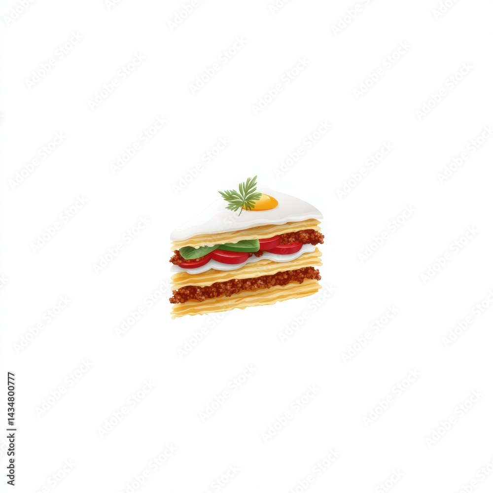 Delicious Layered Cake with Fresh Ingredients and Tasty Toppings