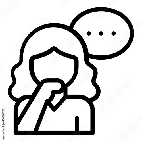 female thinking icon