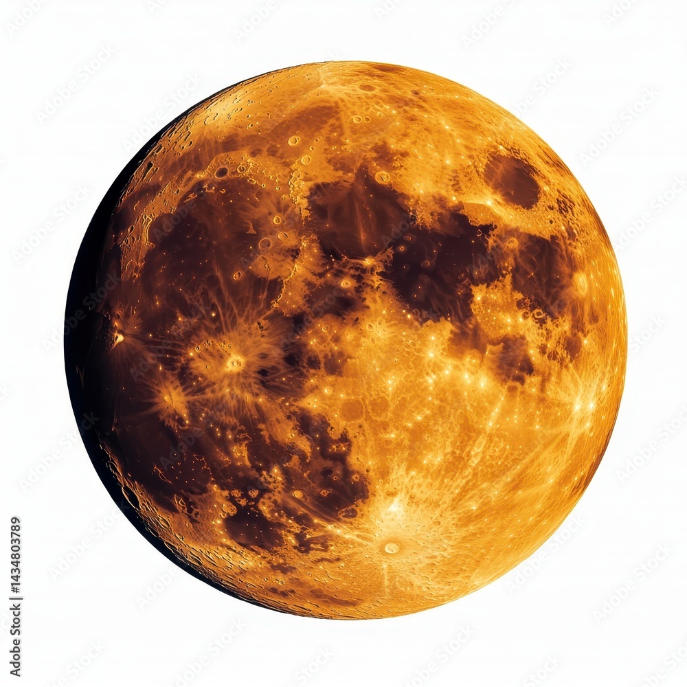 Full orange moon, detailed surface (1) Full orange moon, detailed surface (1)