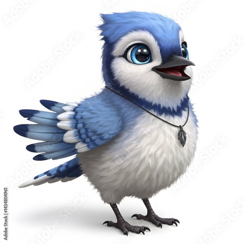3D Blue Cute Bird