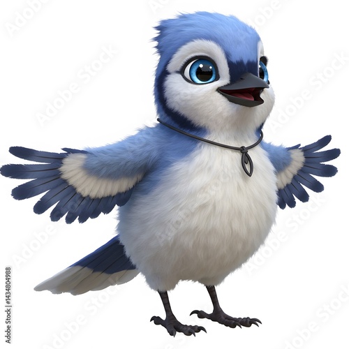 3D Blue Cute Bird