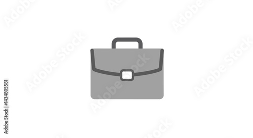 Gray briefcase isolated on white background representing business and professionalism