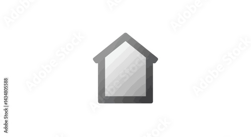 Gray house icon symbolizing home ownership real estate and property investment for modern graphic design projects