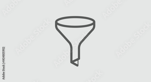 Minimalist funnel icon illustration for data filtering and sales conversion process
