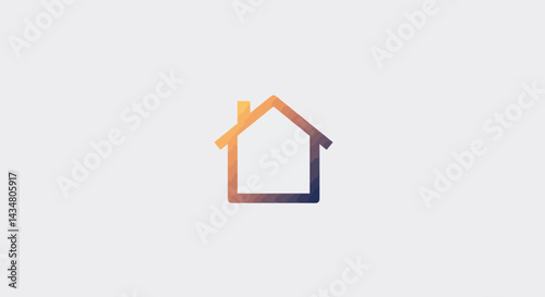 Minimalist house icon with gradient color for real estate and architecture design projects provides a modern and clean visual element
