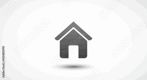 Minimalist house icon on white background ideal for real estate and home services branding