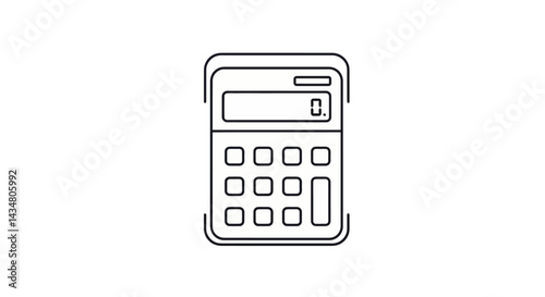 Modern calculator with a digital display showing zero for business finance and mathematical calculations in a minimalist design