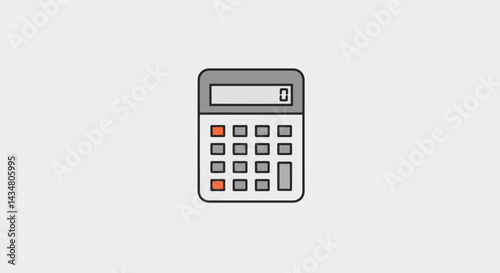 Modern calculator illustration on white background for financial planning and accounting calculations, a symbol of mathematical precision and efficiency