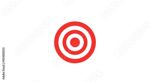 Red and white target symbol on a white background representing goals and precision for marketing success and strategic planning