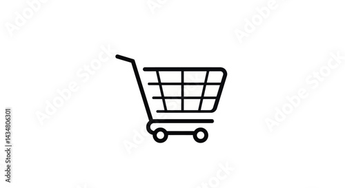 Shopping cart icon symbol for online store with empty basket for ecommerce and retail business needs