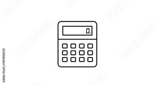 Simple calculator illustration for business finance and mathematical calculations on white background