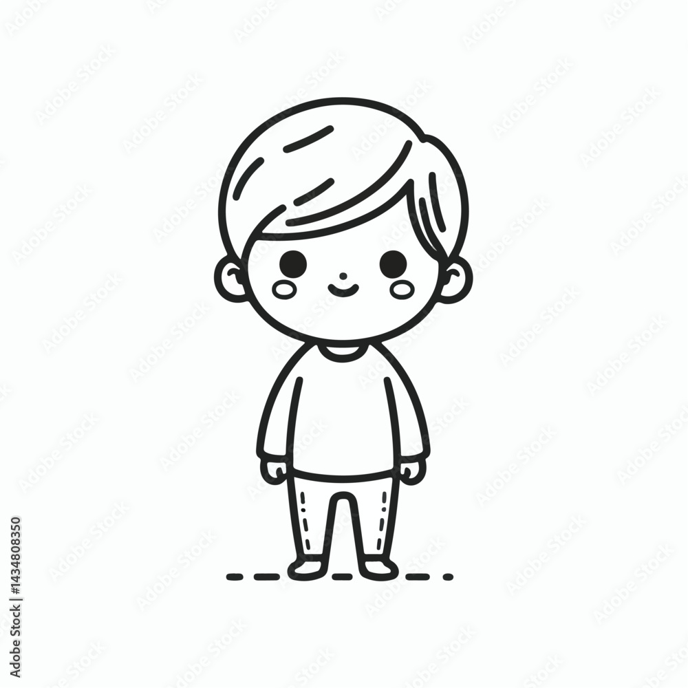 vector line art image of a child vector line art image of a child