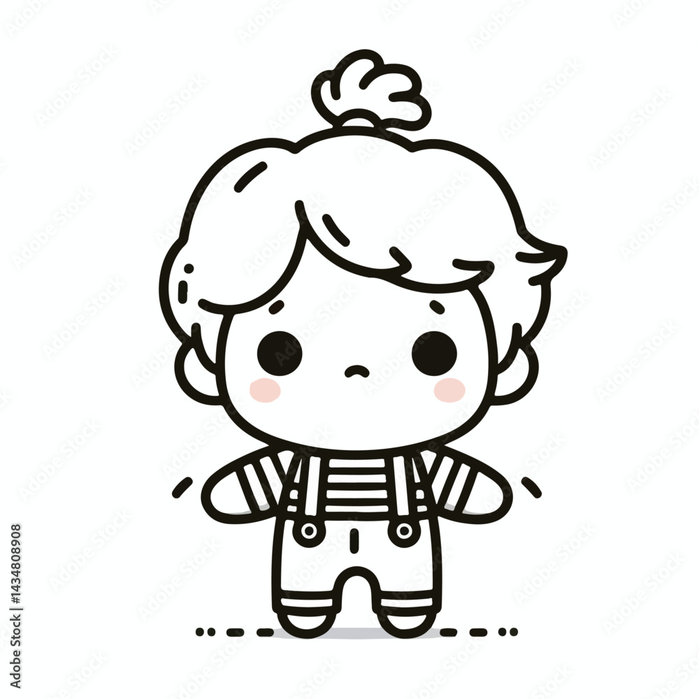 vector line art image of a child vector line art image of a child