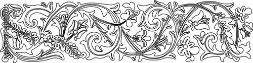 floral pattern with black color. traditional pattern of asian with white background