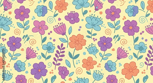 Wallpaper Mural Whimsical Bloom AI Generated Torontodigital.ca