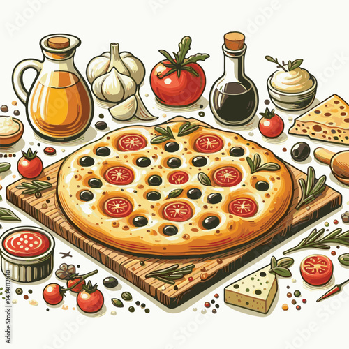 bread, focaccia, food, fresh, italian, snack, traditional, healthy, meal, lunch, oil, cuisine, dinner, baked, olive, rosemary, delicious, cooked, appetizer, homemade, rustic, background, breakfast, ba