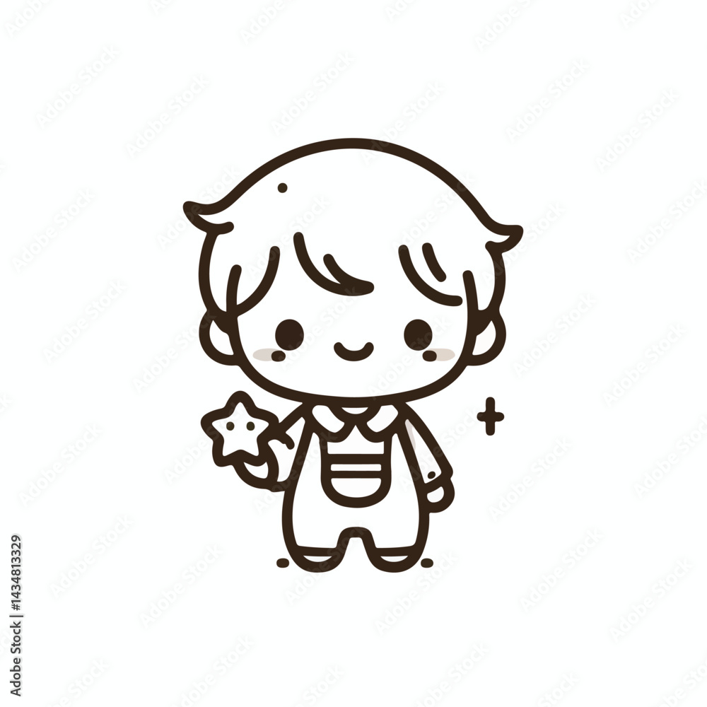 vector line art image of a child vector line art image of a child