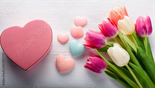 美しいチューリップの背景、コピースペース