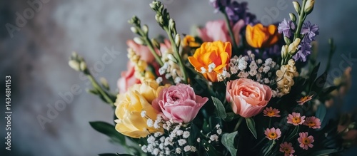 Wallpaper Mural A vibrant bouquet of colorful flowers in shades of pink, orange, yellow, and purple. Torontodigital.ca