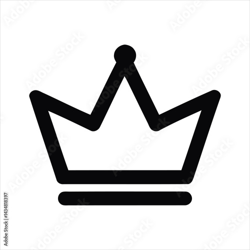 Outlined black Vector crown icon on white background