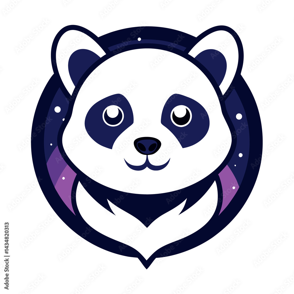 Obraz premium Cosmic Panda mascot logo vector