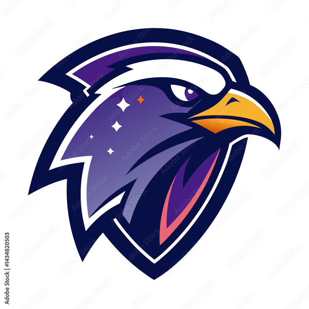Obraz premium Cosmic Falcon mascot logo vector