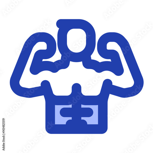 muscle flex blue icon
