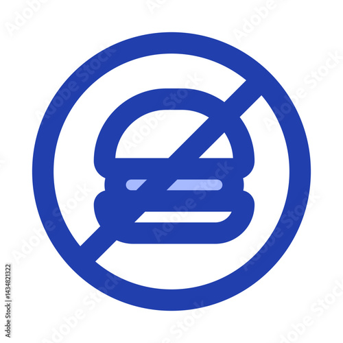 no fast food blue icon