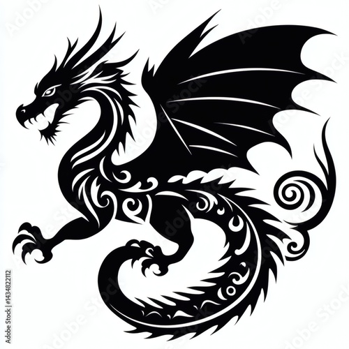 Wallpaper Mural Black Dragon Illustration Torontodigital.ca