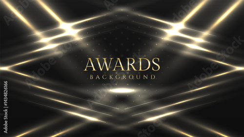 Stunning Awards Background with Golden Diagonal Light Patterns
